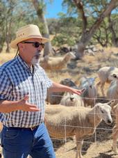 Dan Macon discussing sheep management during the 2022 Cattle and Sheep Grazing School in Auburn, CA